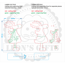 Świąteczny renifer - pliki cyfrowe do cięcia laserem dxf dwg ai cdr eps svg